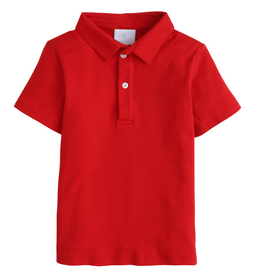 LITTLE ENGLISH Short Sleeve Polo - Red