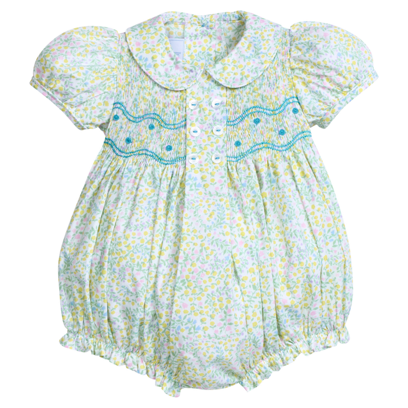 LITTLE ENGLISH Smocked Bridget Bubble - Briarcliff Floral