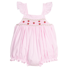 LITTLE ENGLISH Smocked Lizzy D Bubble - Strawberries
