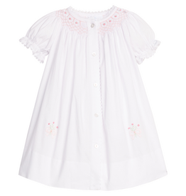 LITTLE ENGLISH Smocked Heirloom Gown - Pink Roses