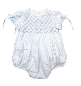 PERCY & TYNE HEIRLOOM SMOCKED BUBBLE WHITE
