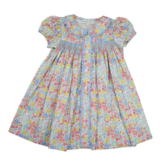 PERCY & TYNE SS SMOCKED PLACKET DRESS-CHURCHILL FLORAL