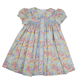 PERCY & TYNE SS SMOCKED PLACKET DRESS-CHURCHILL FLORAL