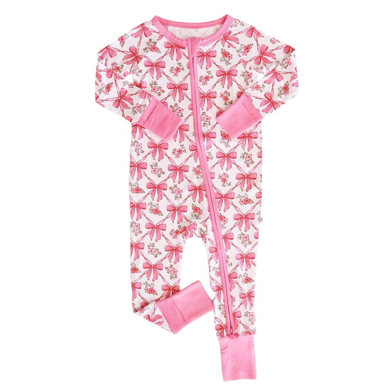 CADEN LANE BOW BESTIES CONVERTIBLE ZIP ROMPER