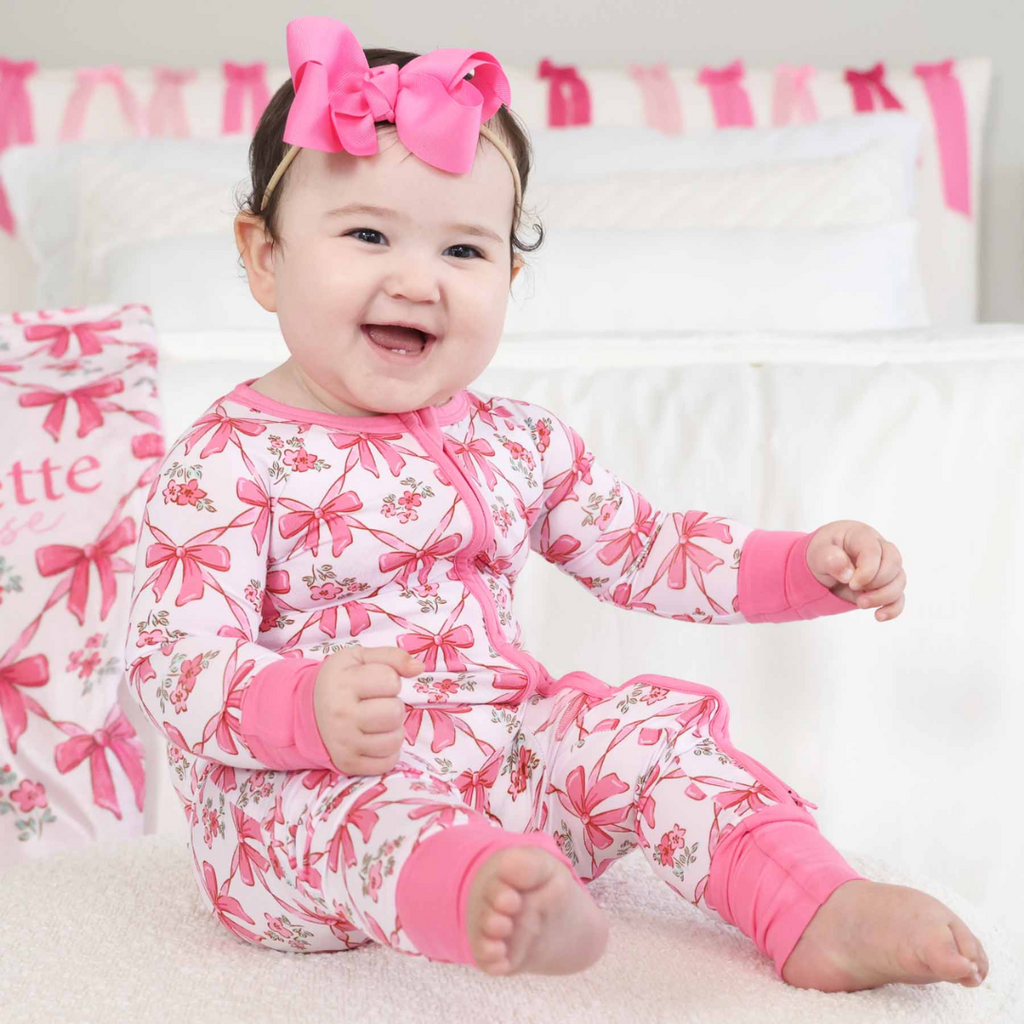 CADEN LANE BOW BESTIES CONVERTIBLE ZIP ROMPER