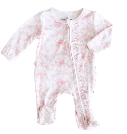 CADEN LANE FANCY FRILLS RUFFLE ZIPPER FOOTIE