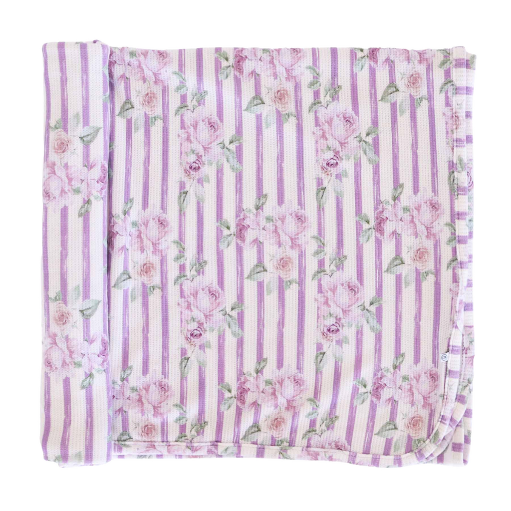 CADEN LANE LILA'S LILACS BAMBOO WAFFLE OVERSIZED SWADDLE BLANKET