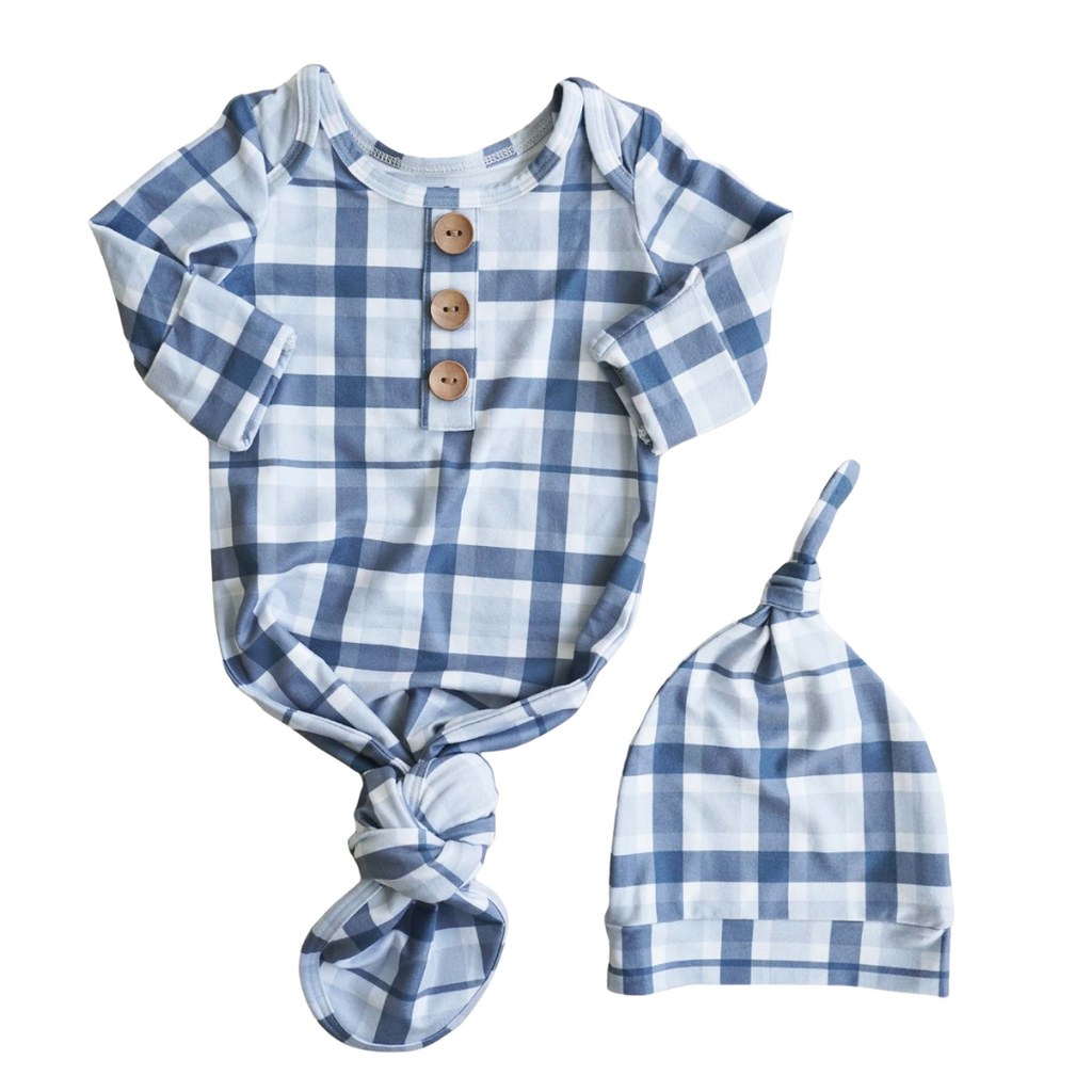 CADEN LANE PAXTON'S PLAID KNOT GOWN & HAT