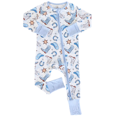 CADEN LANE RODEO DREAMS BLUE CONVERTIBLE ZIP ROMPER