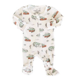 CADEN LANE LATER GATOR BAMBOO WAFFLE ZIPPER FOOTIE
