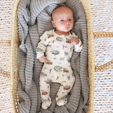 CADEN LANE LATER GATOR BAMBOO WAFFLE ZIPPER FOOTIE