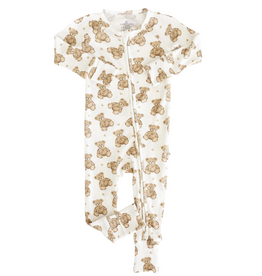 CADEN LANE BEARY SWEET BAMBOO WAFFLE CONVERTIBLE ZIP ROMPER