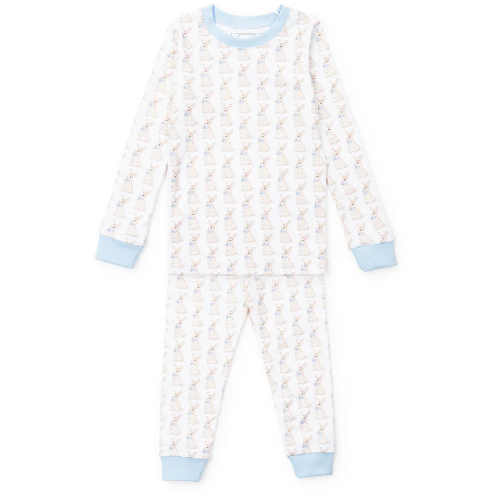 Lila + Hayes GRAYSON BOY'S PAJAMA SET-EASTER BUNNIES BLUE
