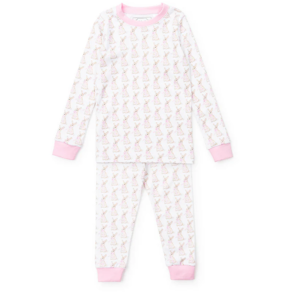 Lila + Hayes GRAYSON GIRL'S PAJAMA SET-EASTER BUNNIES PINK