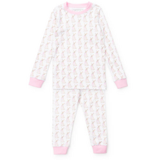 Lila + Hayes GRAYSON GIRL'S PAJAMA SET-EASTER BUNNIES PINK