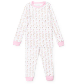 Lila + Hayes GRAYSON GIRL'S PAJAMA SET-EASTER BUNNIES PINK