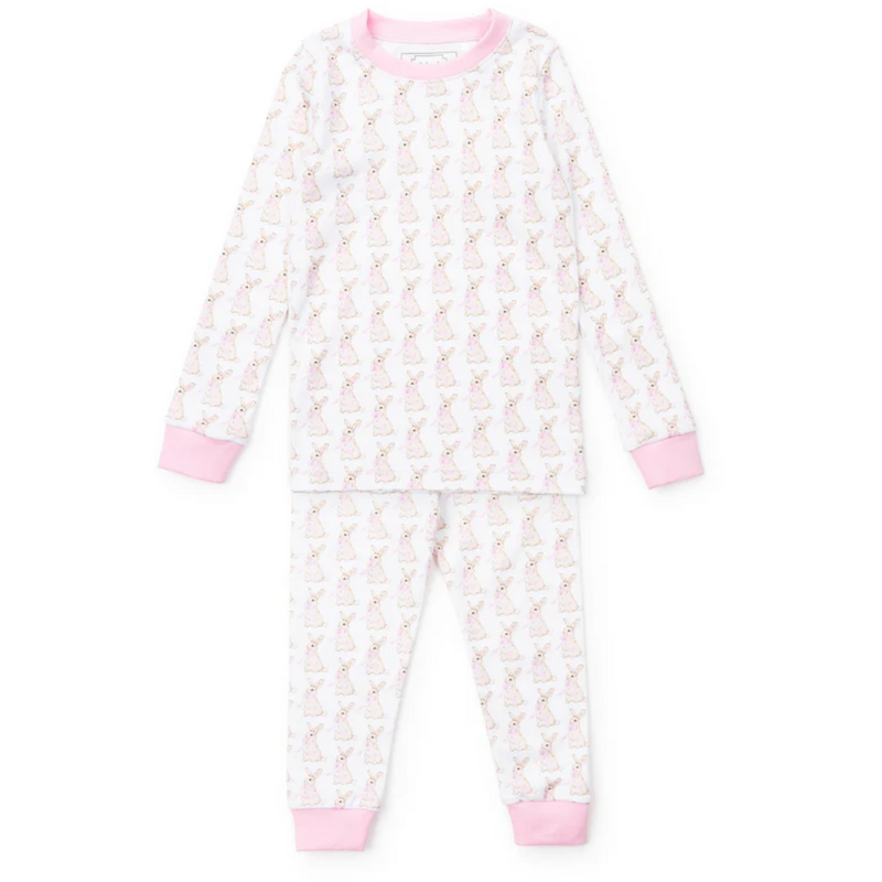 Lila + Hayes GRAYSON GIRL'S PAJAMA SET-EASTER BUNNIES PINK