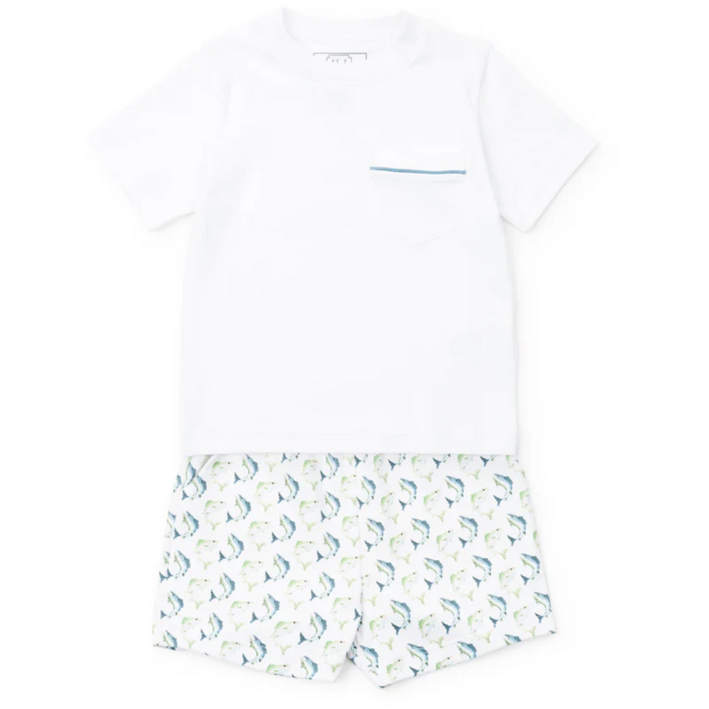 Lila + Hayes WALKER BOY'S SHORT SET-JUMPING TROUT