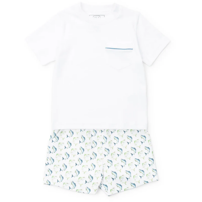Lila + Hayes WALKER BOY'S SHORT SET-JUMPING TROUT