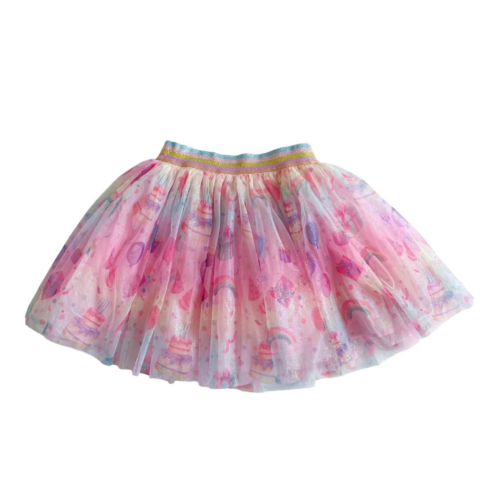 THREE WILDFLOWER DESIGN BIRTHDAY PRINT TULLE SKIRT