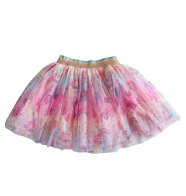 THREE WILDFLOWER DESIGN BIRTHDAY PRINT TULLE SKIRT