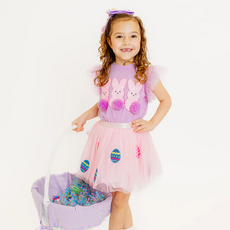 THREE WILDFLOWER DESIGN EASTER BUNNY TOP