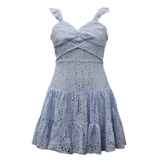 AVA & YELLY GIRL'S LACE DRESS-SKY BLUE