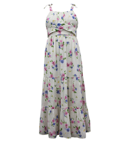 AVA & YELLY EMMA TIERED MAXI DRESS-IVORY
