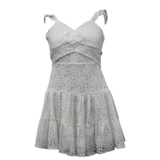 AVA & YELLY GIRL'S LACE DRESS-WHITE