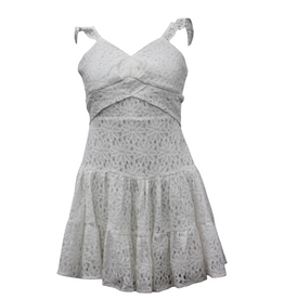 AVA & YELLY GIRL'S LACE DRESS-WHITE