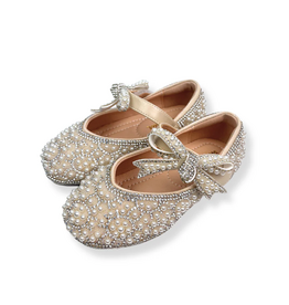 DOE A DEAR BOWTIE STRAP JEWEL FLAT SHOES