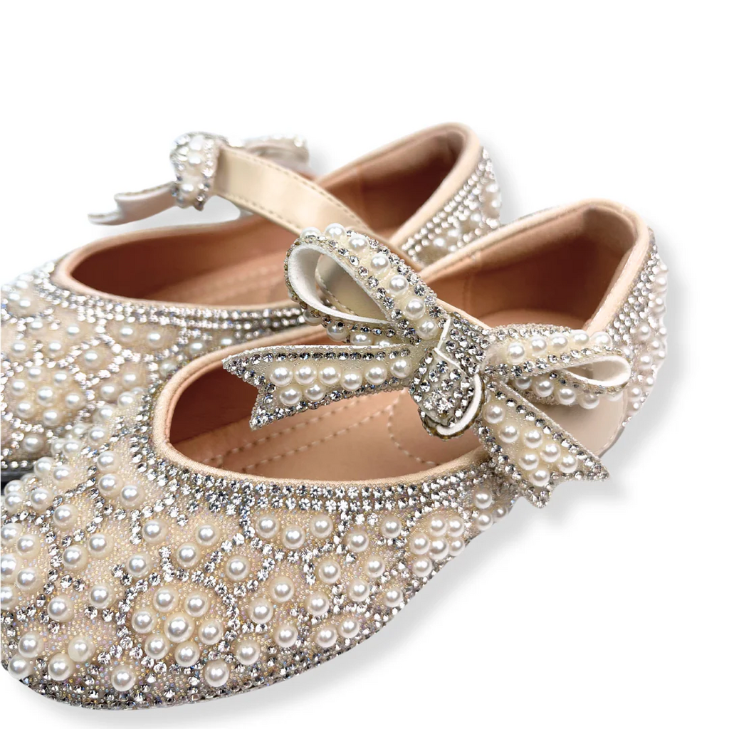 DOE A DEAR BOWTIE STRAP JEWEL FLAT SHOES