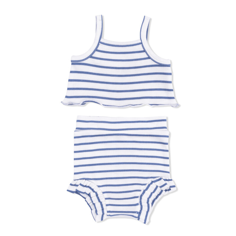 ANGEL DEAR Tank Top & High Waisted Short - Navy Stripe