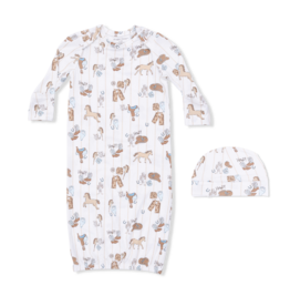 ANGEL DEAR Lap Shoulder Gown & Beanie - Cowboy Nursery
