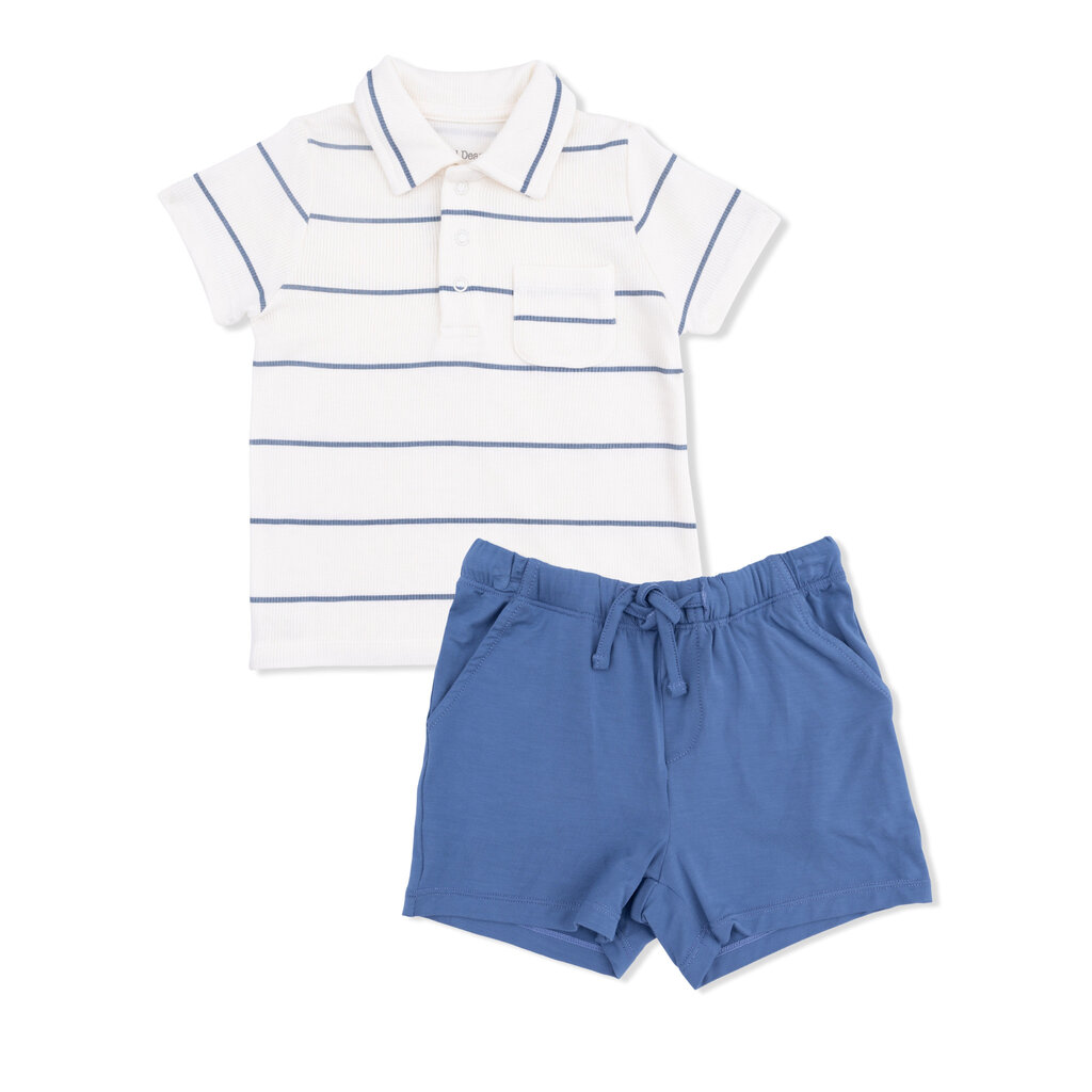 ANGEL DEAR Polo with / Casual Short - Vintage Stripe