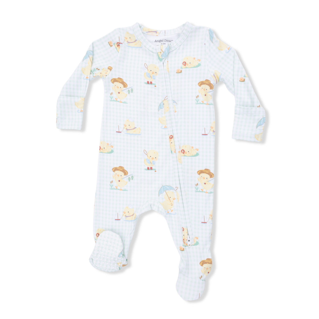 ANGEL DEAR 2 Way Zipper Footie - Vintage Spring Ducklings