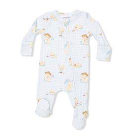 ANGEL DEAR 2 Way Zipper Footie - Vintage Spring Ducklings