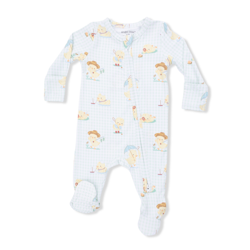 ANGEL DEAR 2 Way Zipper Footie - Vintage Spring Ducklings