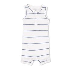ANGEL DEAR Henley Shortie Romper - Vintage Stripe