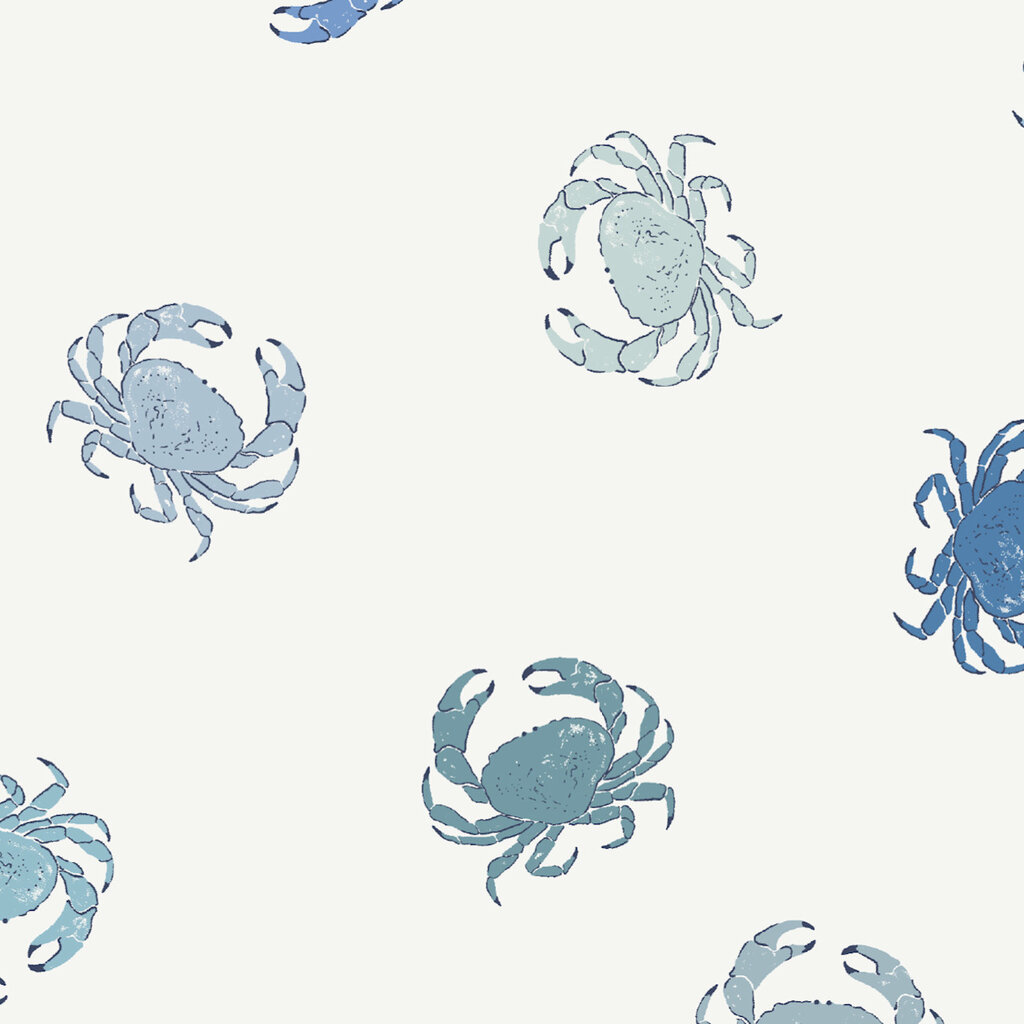 ANGEL DEAR Wide Brim Sun Hat - Blue Crabs