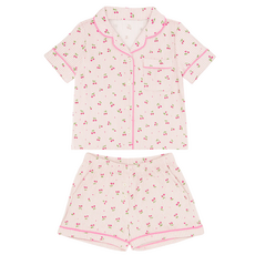 PREPPY GOOSE CHERRY STRIPES JERSEY SS PJ SET