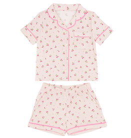 PREPPY GOOSE CHERRY STRIPES JERSEY SS PJ SET