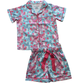PREPPY GOOSE CHERRIES SS SATIN PJ SHORT SET