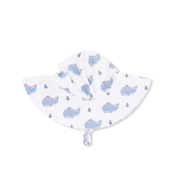 ANGEL DEAR Wide Brim Sun Hat - Bubble Sailor Blue Whales
