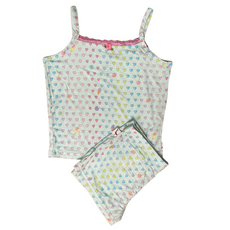 PREPPY GOOSE AQUA HEART PRINT CAMI PJ SET