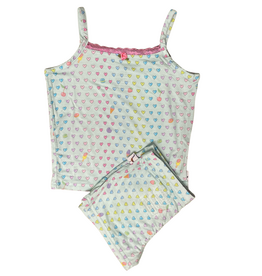 PREPPY GOOSE AQUA HEART PRINT CAMI PJ SET