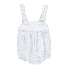 VALERIE BLUE/PINK VINE FLORAL PRINT BOW SHOULDER BUBBLE