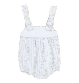 VALERIE BLUE/PINK VINE FLORAL PRINT BOW SHOULDER BUBBLE