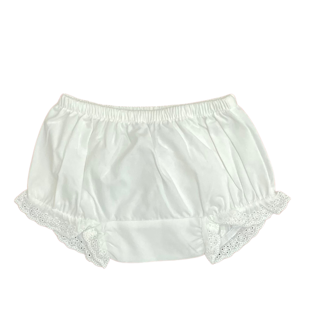 WHITE EYELET TRIM BLOOMER