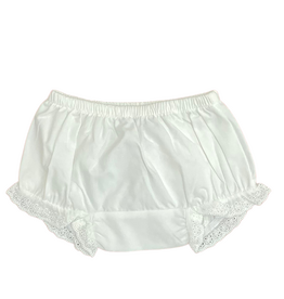 WHITE EYELET TRIM BLOOMER